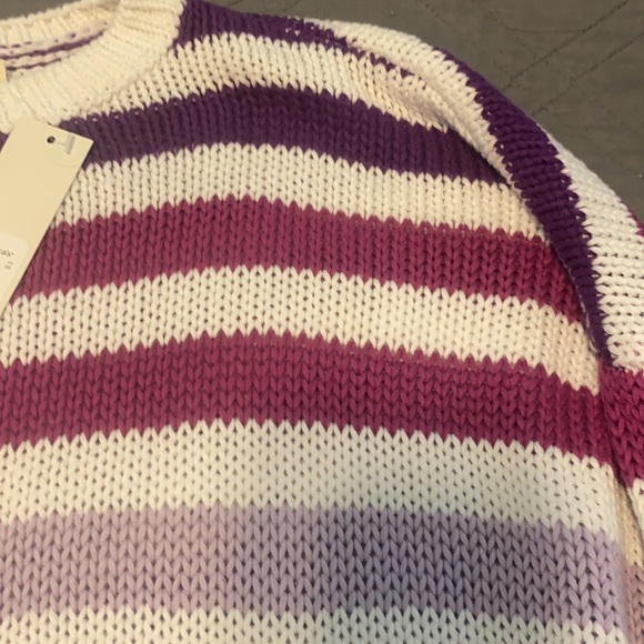 NWT Harper striped sweater small S Francesca’s Blue Purple white new - Picture 5 of 5